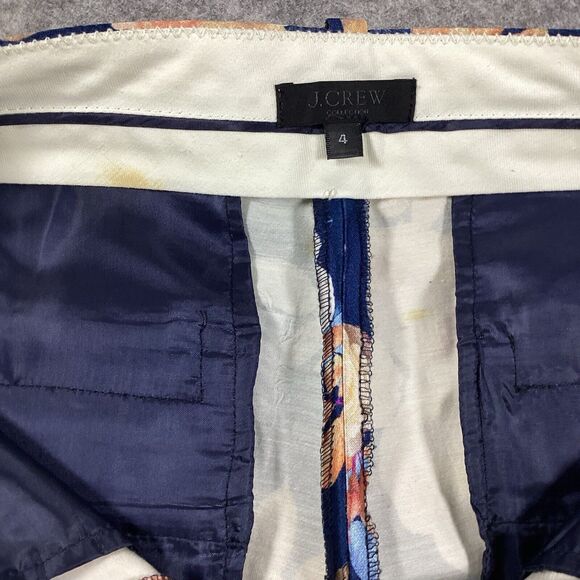 J. Crew Collection Silk Antique Floral Poppy Shantung Trouser Pants Size 4 - Picture 10 of 13